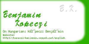 benjamin kopeczi business card